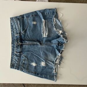 SHEIN Blue Distressed Jean Shorts